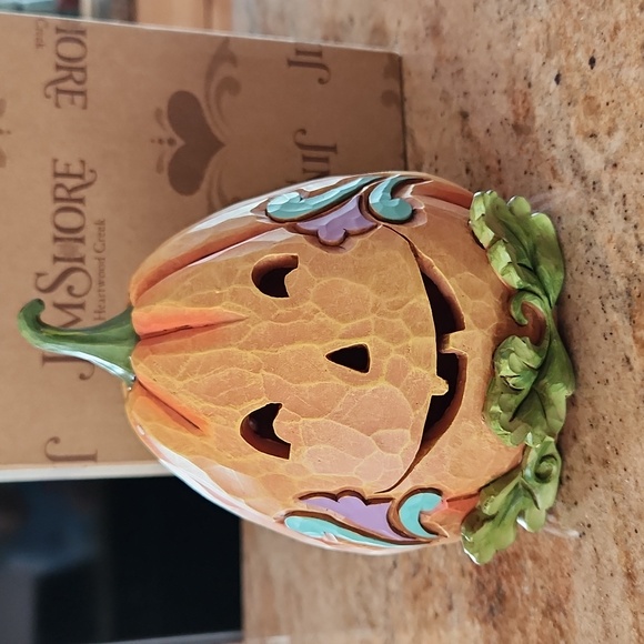 Jim Shore double sided lighted pumpkin "The Good Side of Evil" - Picture 3 of 6